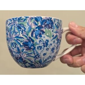 Lilly Pulitzer Blue Floral Ceramic Mug